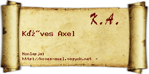 Köves Axel névjegykártya