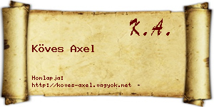 Köves Axel névjegykártya