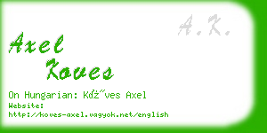 axel koves business card